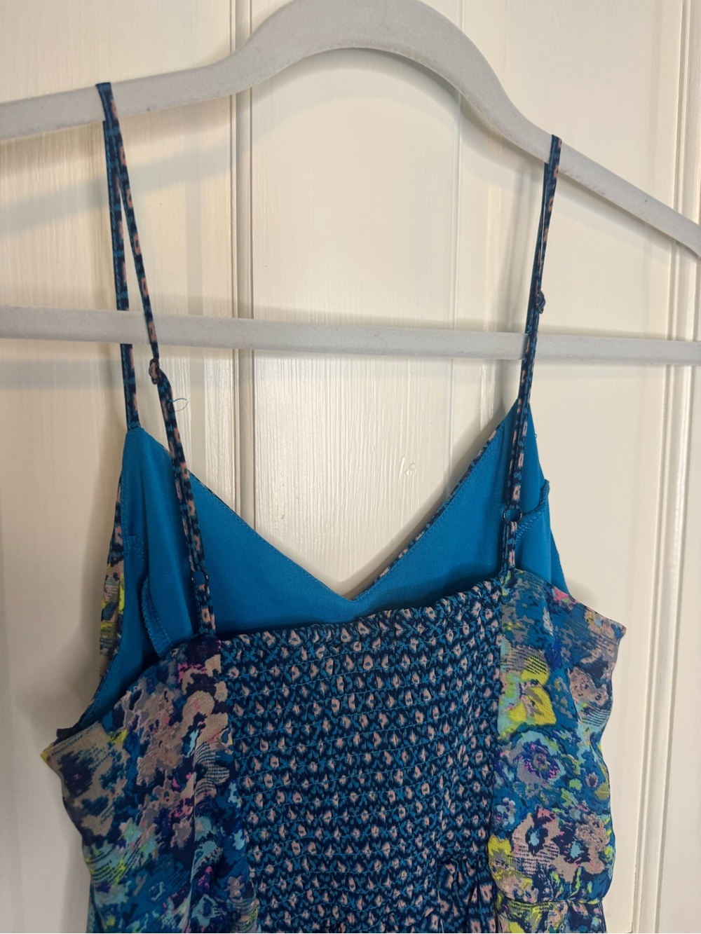 Fire Los Angeles Multicolor Geometric Floral Spaghetti-Strap Summer Dress Size M - Picture 6 of 10